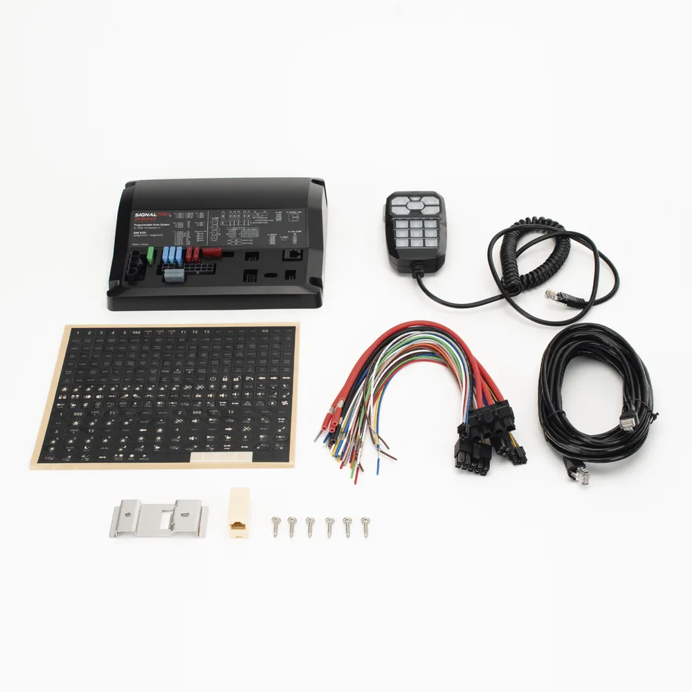 Sirena Vehicular de 200W de Potencia, Programable, Con Controlador Unimando de 15 Botones Para Control de Tonos, 12 Salidas Auxiliares y Micrófono – vista 5