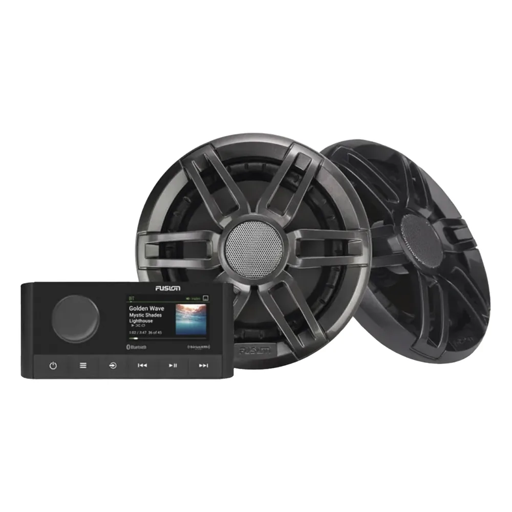 Sistema de estero marino MS-RA210 con dos bocinas de diseño deportivo XS incluidas.