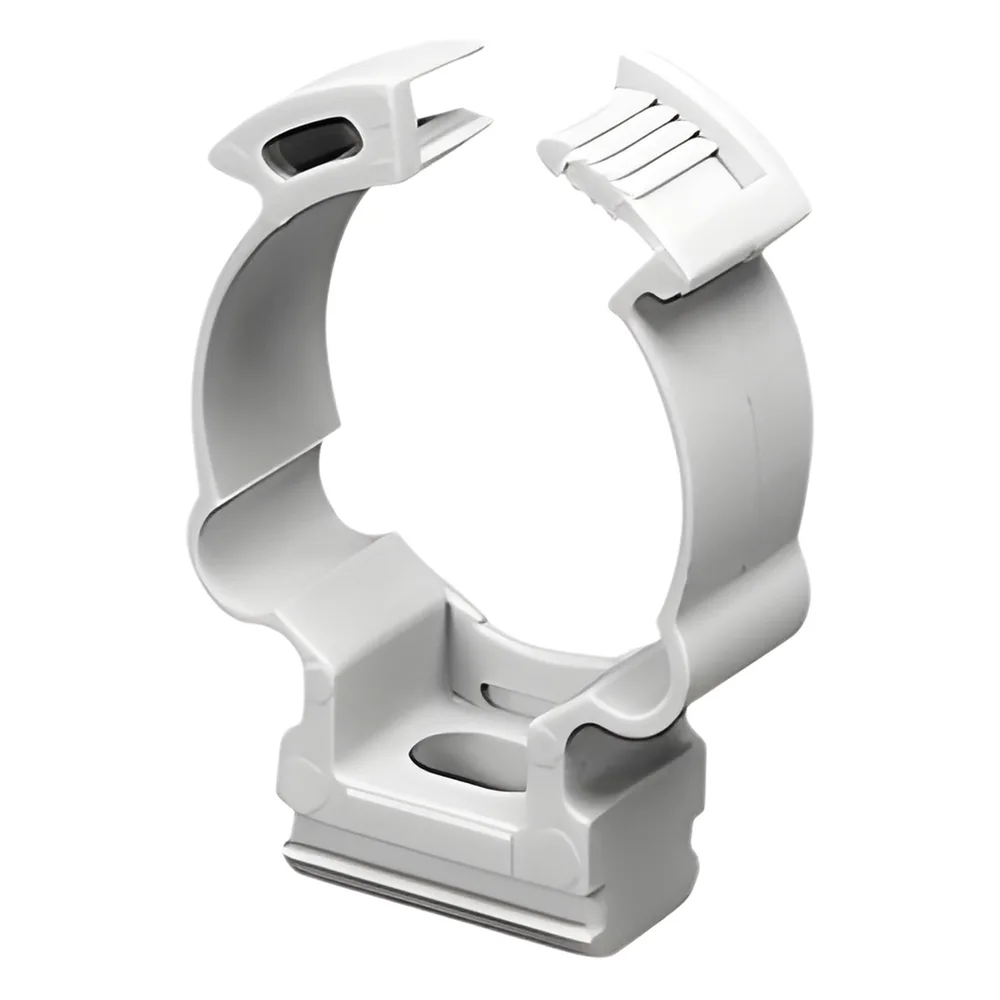 Soporte de collar (Abrazadera), PVC Auto-extinguible, cerrado para tubería de 25 mm