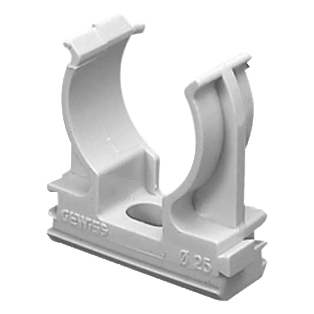 Soporte de presión (Abrazadera), PVC Auto-extinguible, abierto para tubería de 50 mm