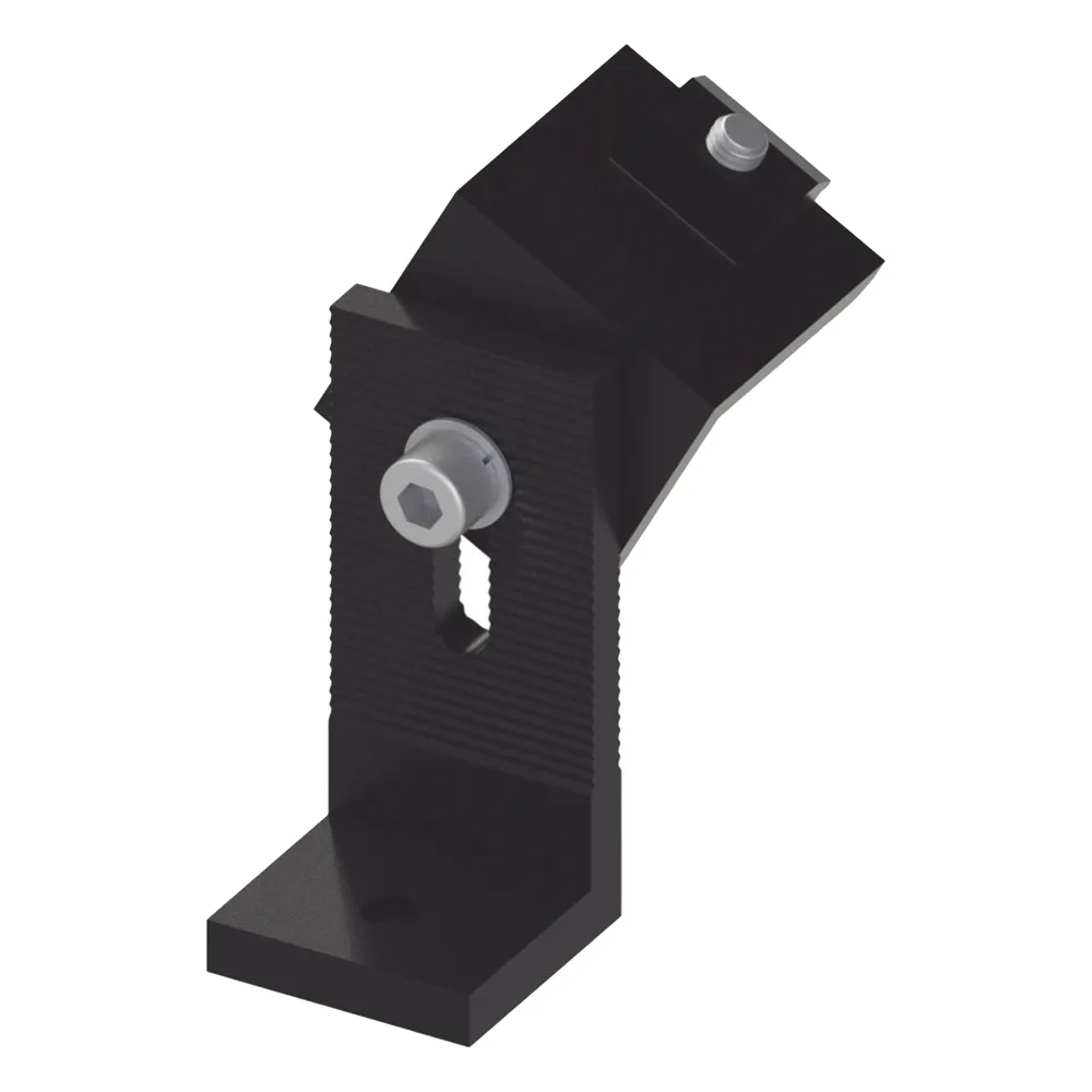 Soporte L para fijación de riel 5 Y 8  en techo de concreto anodizado negro