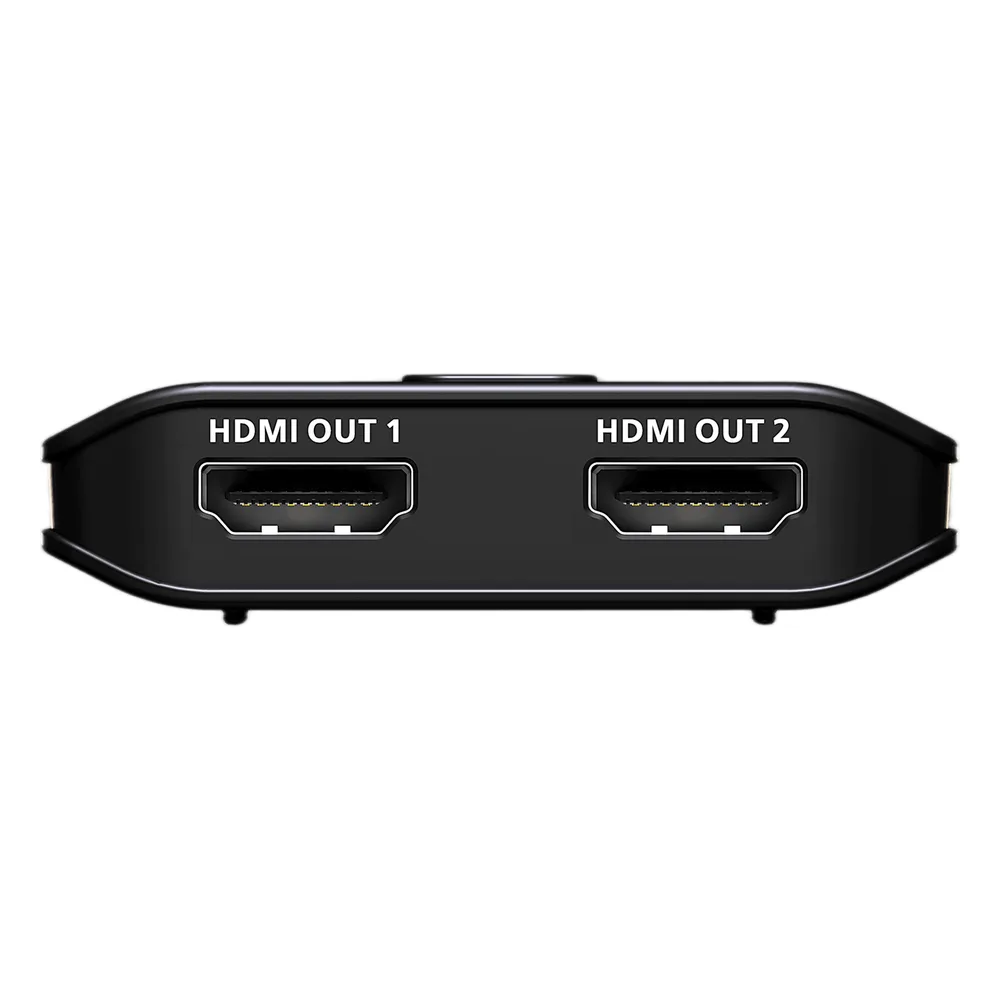 Splitter HDMI 2 Puertos 8K Essentials | 48 Gbps | 8K @ 60Hz y 4K @ 120Hz | EDID Sync | HDR10+ | VRR | ALLM | HDCP 2.3 | Audio LPCM 7.1 | Diseño Compacto – vista 2