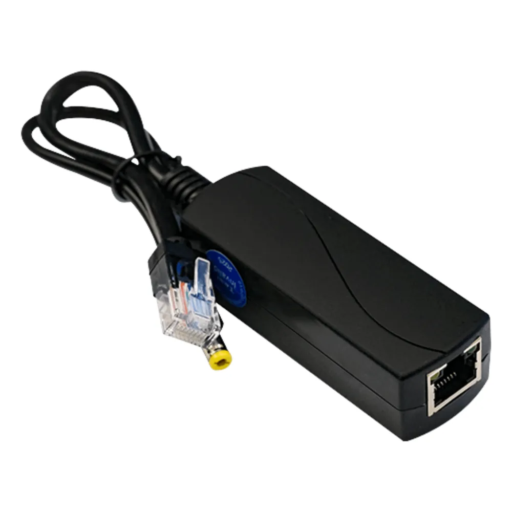 Splitter PoE / IEEE 802.3af/at / 30W / Puerto Gigabit / Salida DC 12V 2A / Indicadores LED / 95x26x20 mm (3.74x1.02x0.79 in) – vista 3