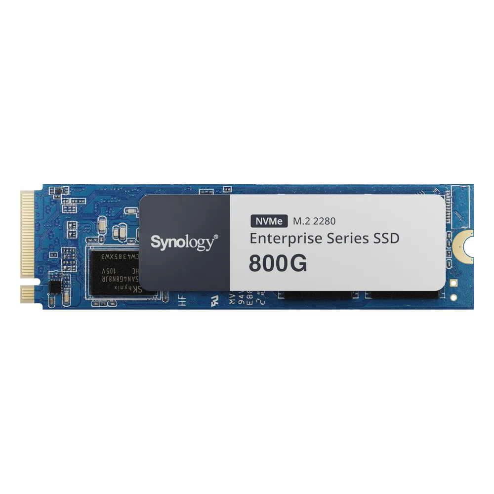 SSD NVMe M.2 Serie Enterprise |  SSD 800GB | Alto Rendimiento 660.000 IOPS Lectura | 120.000 IOPS Escritura | Resistencia Hasta 2900 TBW | Protección de Datos Integral | Análisis de Vida Útil | Compatible con Synology DSM.