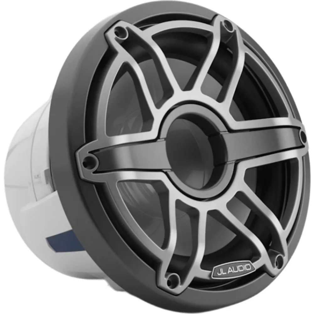 Subwoofer Náutico JL Audio M6 / 8" (20.3 cm) / Cono de Polipropileno Relleno de Mica / Impedancia 4 &Omega; / Potencia RMS 200 W / Sensibilidad 86.8 dB / Rejilla Deportiva de Titanio / Deflector Infinito o Caja Cerrada / Conexiones de Pala – vista 2