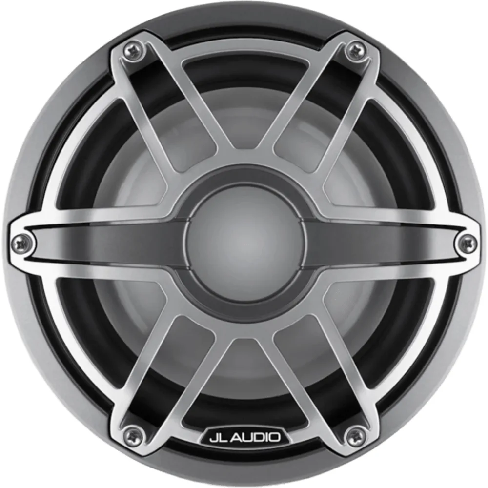 Subwoofer Náutico JL Audio M6 / 8" (20.3 cm) / Cono de Polipropileno Relleno de Mica / Impedancia 4 &Omega; / Potencia RMS 200 W / Sensibilidad 86.8 dB / Rejilla Deportiva de Titanio / Deflector Infinito o Caja Cerrada / Conexiones de Pala