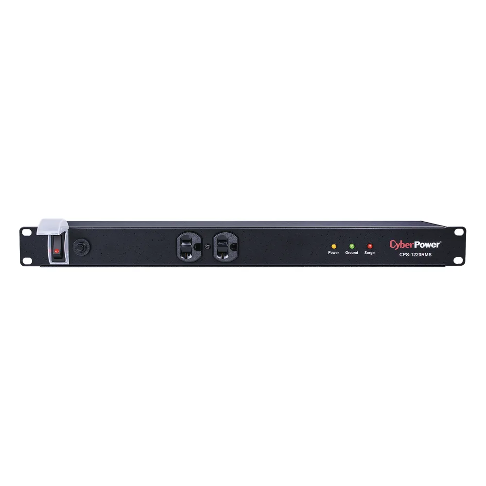 Supresor de Picos de 1800J En Rack Con 2 Tomas NEMA 5-20R y 10 NEMA 5-20R Traseras Con Circuit Breaker de 20A, Clavija NEMA 5-20P