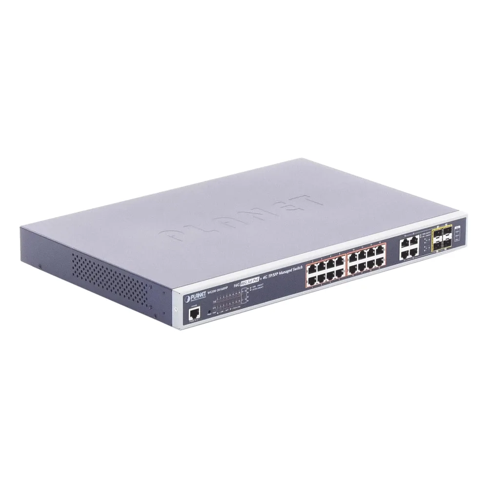 Switch Administrable 16 puertos 10/100/1000 802.3at PoE 230W y 4 puertos GigabitTP/SFP Combo – vista 5