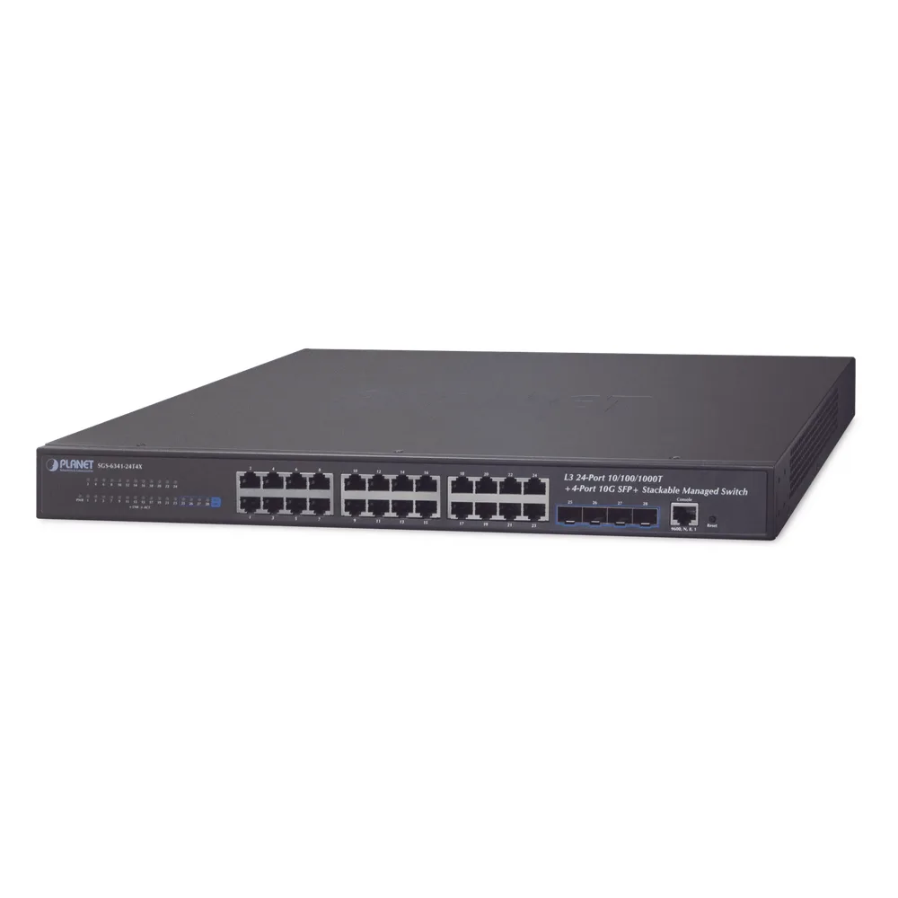 Switch Administrable Capa 3, 24-Puertos 10/100/1000T + 4-Puertos 10G SFP+, Apilable