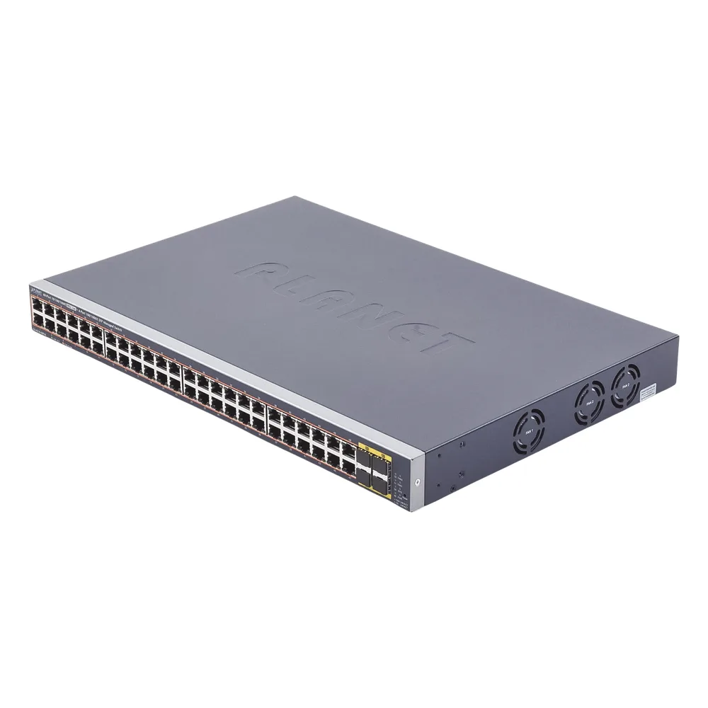 Switch Administrable de 48-Puertos 10/100/1000T 802.3at PoE + 4-Puertos 100/1000BASE-X SFP / 440W