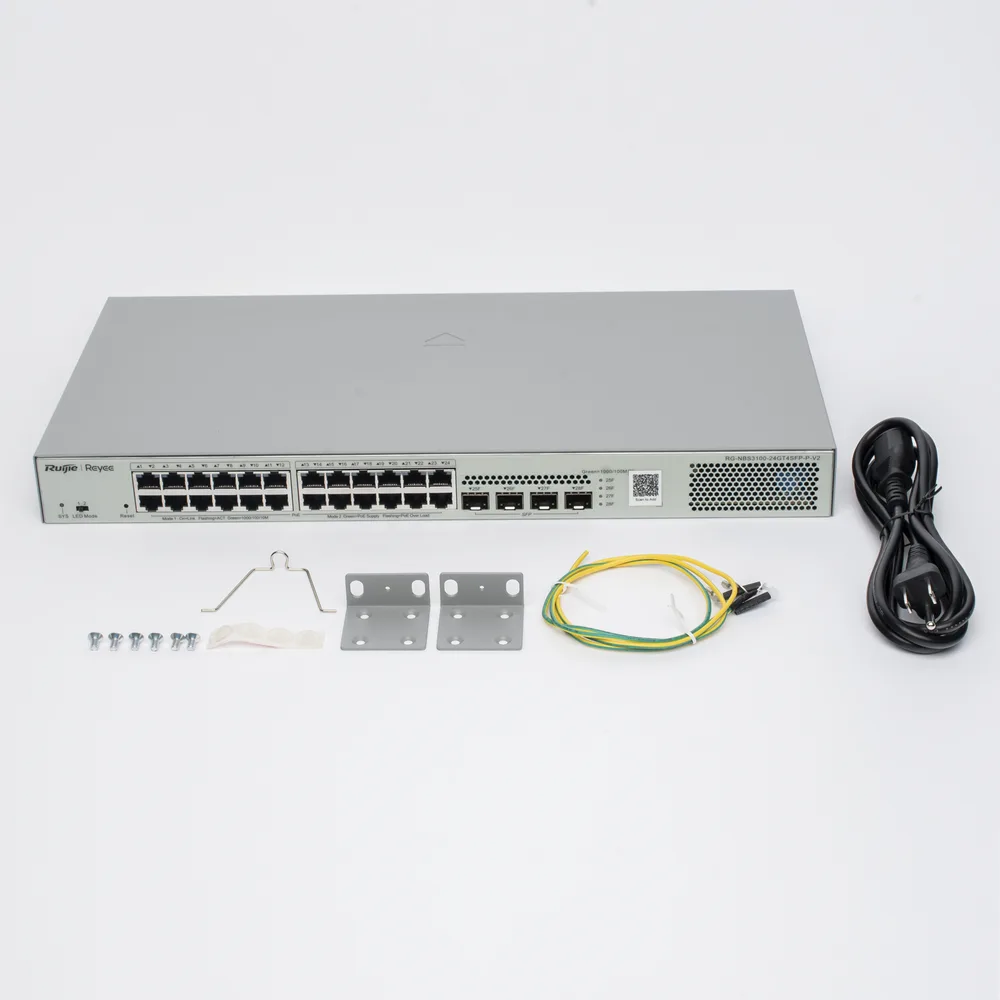 Switch Administrable L2 PoE+ hasta 370W, 24 Puertos Eth 1G, 4 puertos SFP 1G, Administración Remota en la Nube. – vista 5