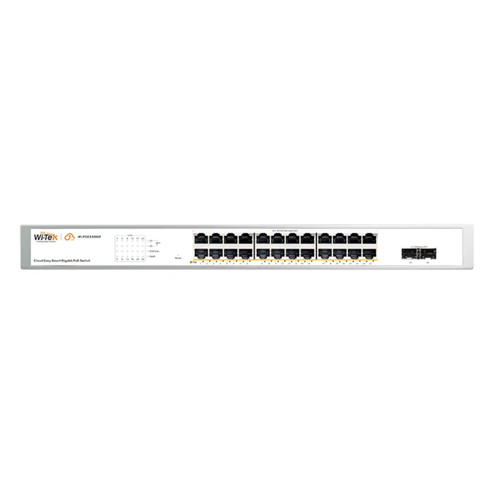Switch Administrable PoE / 24 puertos PoE af/at Gigabit / 2 x SFP Gigabit / Administración Cloud Gratuita / Presupuesto 370 W – vista 2