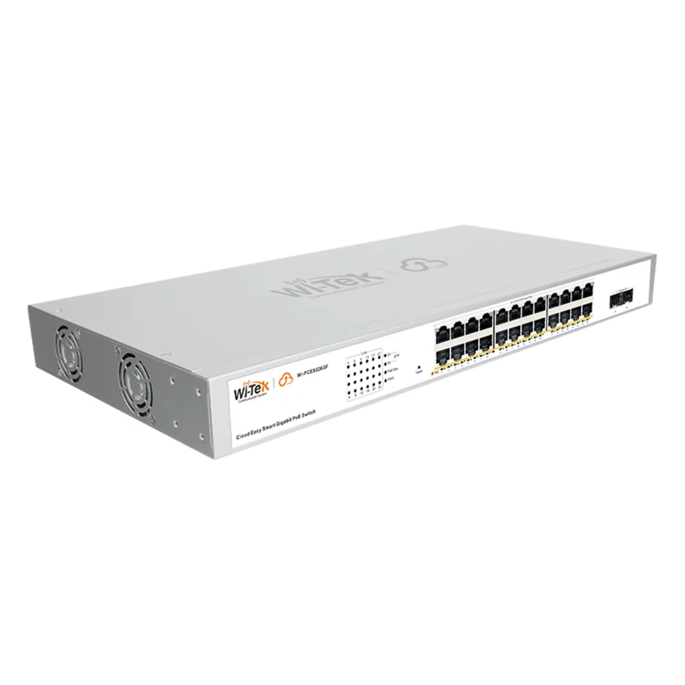 Switch Administrable PoE / 24 puertos PoE af/at Gigabit / 2 x SFP Gigabit / Administración Cloud Gratuita / Presupuesto 370 W – vista 3