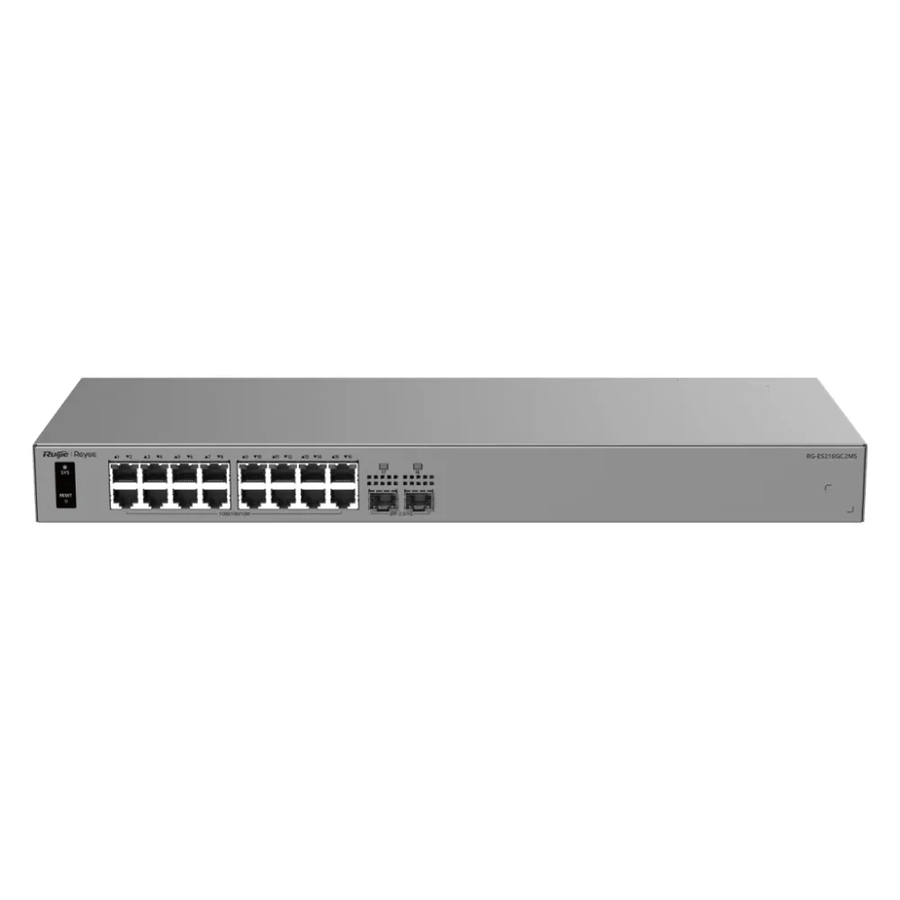 Switch Capa 2 Cloud-Managed / 24 Puertos Gigabit / 2 Puertos 2.5GE SFP / 58 Gbps / ERPS / Sin Ventilador / Gestión Cloud Ruijie / 3 Años Garantía