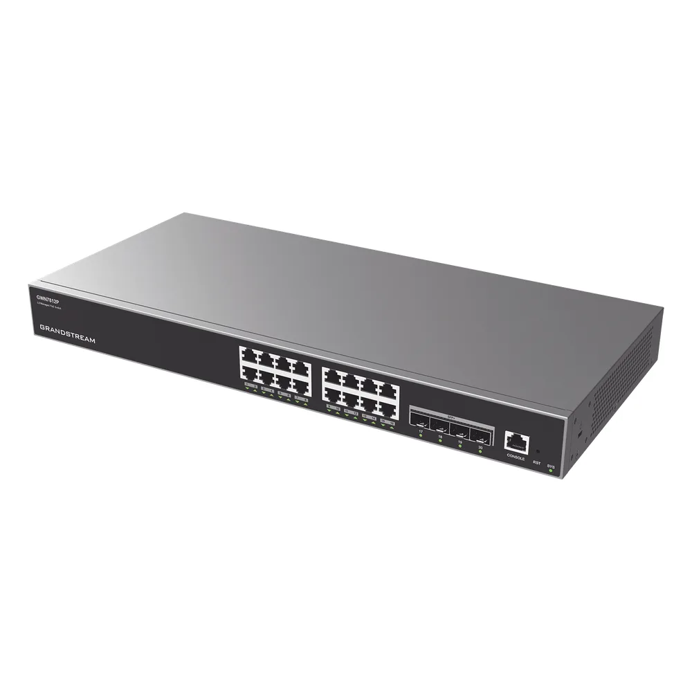 Switch Capa 3 PoE+ Administrable / 16 puertos 10/100/1000 Mbps + 4 Puertos SFP+ de 10 Gigabits / Hasta 240W / Compatible con GWN Cloud. – vista 2