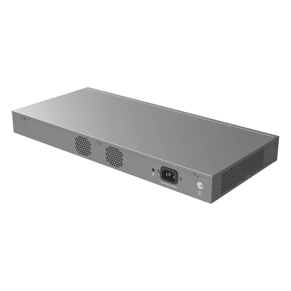 Switch Capa 3 PoE+ Administrable / 16 puertos 10/100/1000 Mbps + 4 Puertos SFP+ de 10 Gigabits / Hasta 240W / Compatible con GWN Cloud. – vista 3