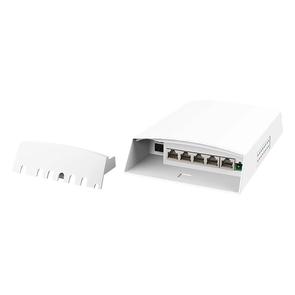 Switch CCTV PoE para Exterior / No administrable / PoE Entrada 802.3 bt Hasta 60W / 1 Puerto PoE salida 24V pasivo Hasta 12W /  3 puertos PoE 802.3 at Hasta 30W /  Ideal para Aplicaciones CCTV con Enlaces Inalámbricos