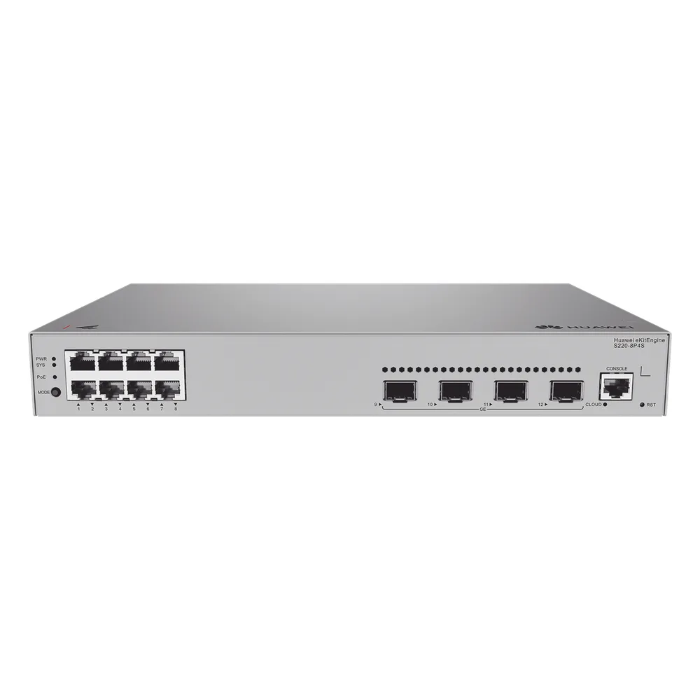 Switch de acceso eKit Administrable / Capa 2 / 8 Puertos PoE+ Gigabit + 4 SFP + Puerto Consola / PoE Perpetuo / Presupuesto PoE 125 W / Sin licenciamiento – vista 3