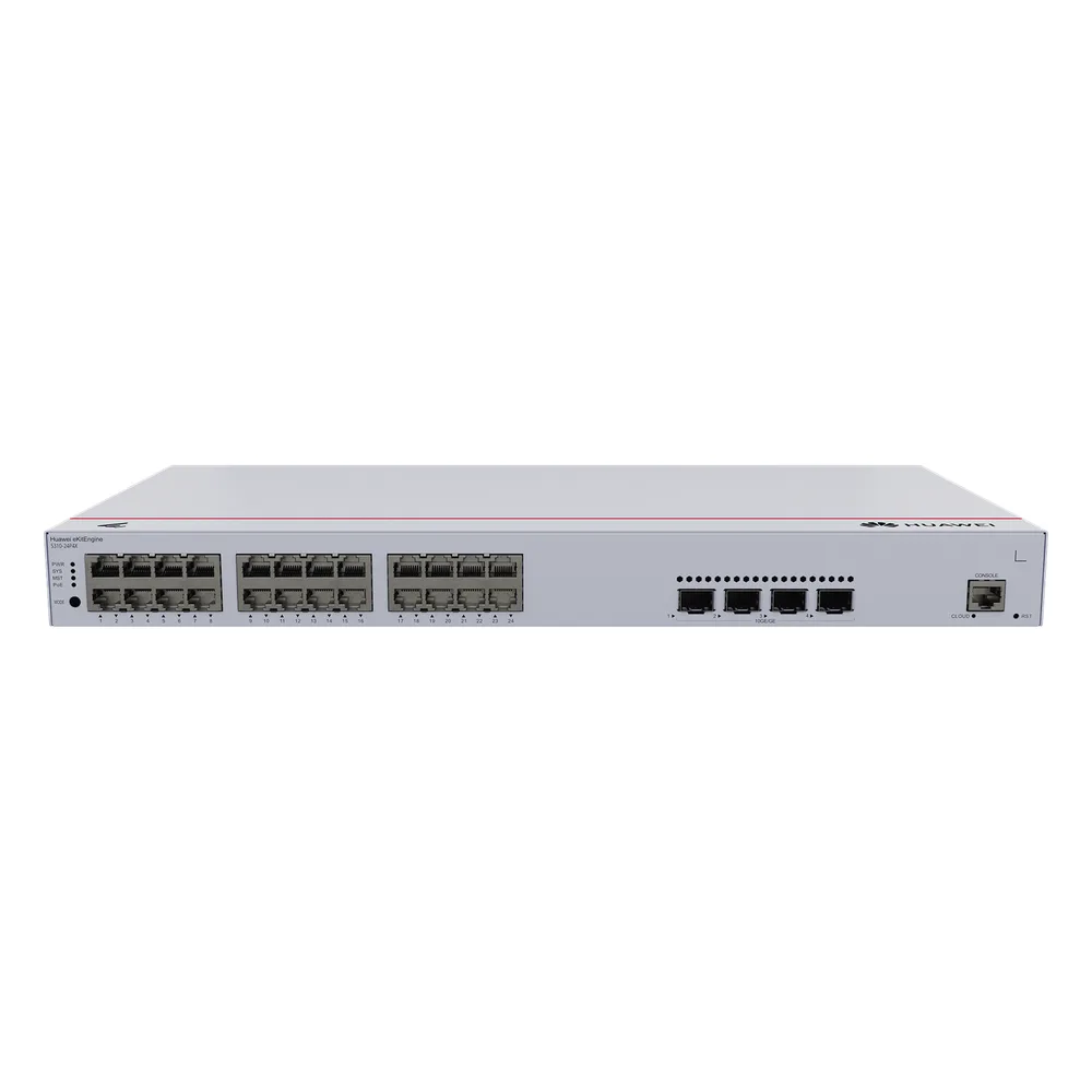 Switch de Distribución/Core Gigabit Administrable PoE Capa 3 / 24 puertos 10/100/1000 Mbps (PoE) / 4 Puertos 10GE SFP+ Uplink / ERPS / Rutas Estáticas / iStack / PoE Perpetuo / 400W / Administración Nube Gratis