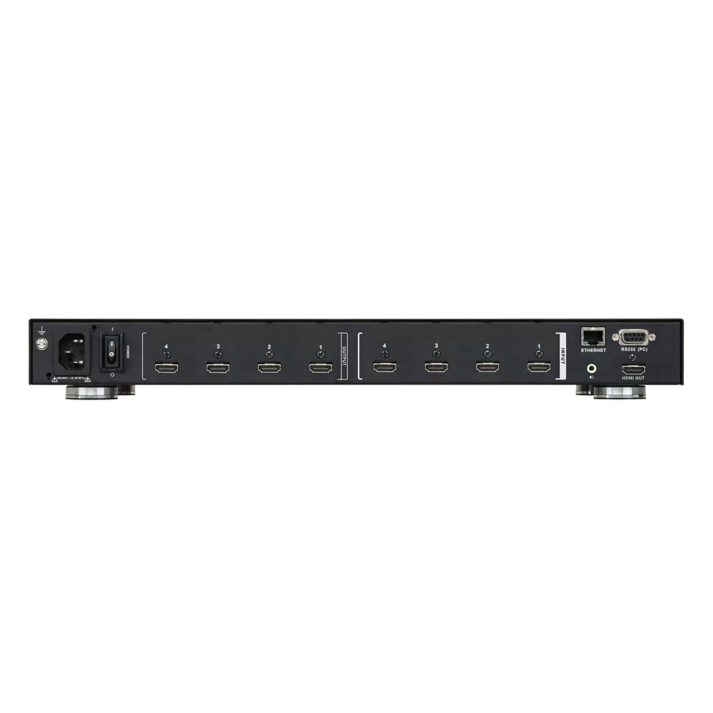 Switch De Matriz Hdmi | 4x4 | Con Escalador | Compatible Con Videowall | Seamless Switch™ | IR | RS-232 | Ethernet | Salida de Audio – vista 3