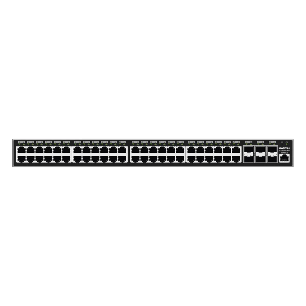 Switch Gigabit Administrable / 48 puertos 10/100/1000 Mbps + 6 Puertos SFP+ / Compatible con GWN Cloud.