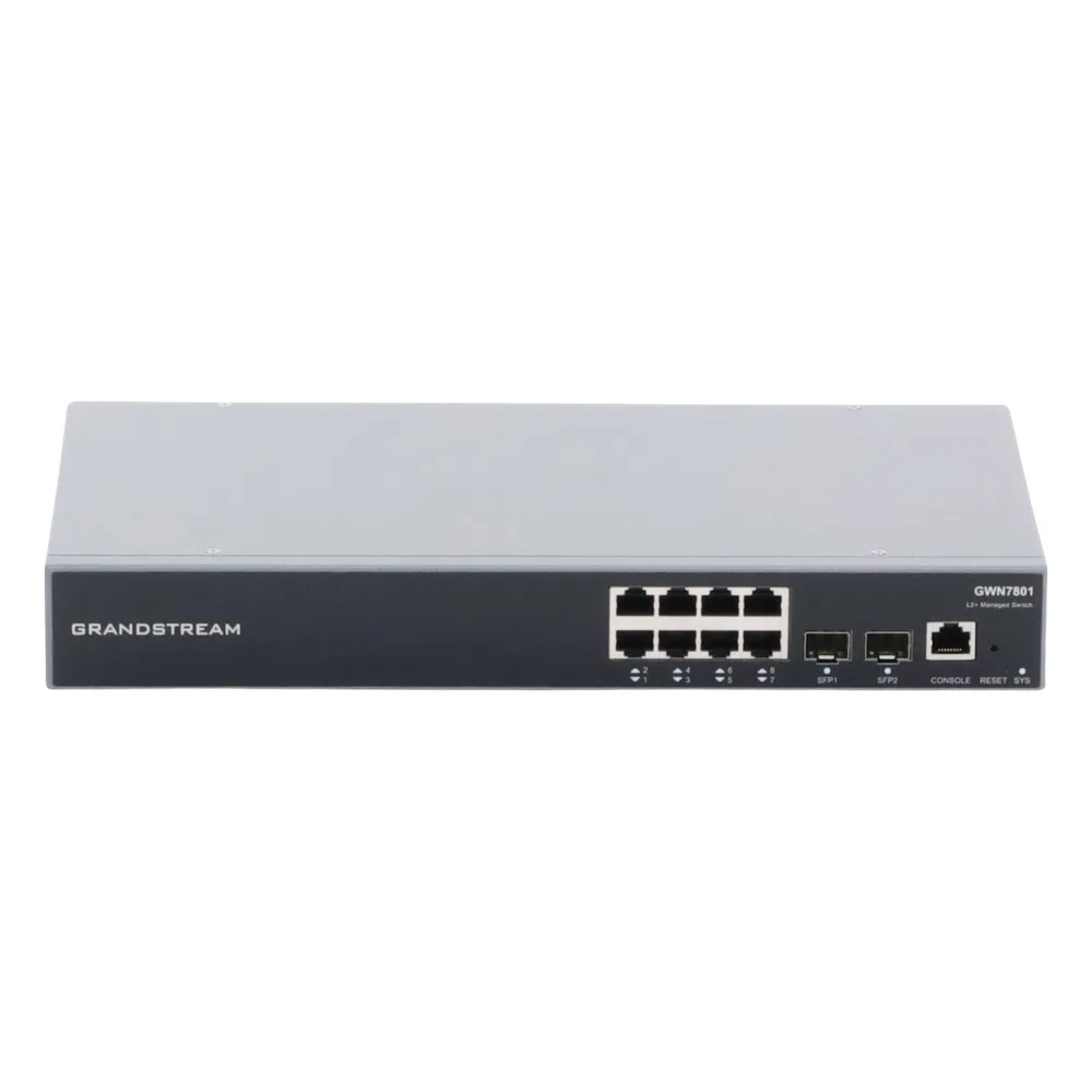 Switch Gigabit Administrable / 8 puertos 10/100/1000 Mbps + 2 Puertos SFP Uplink / Compatible con GWN Cloud. – vista 3
