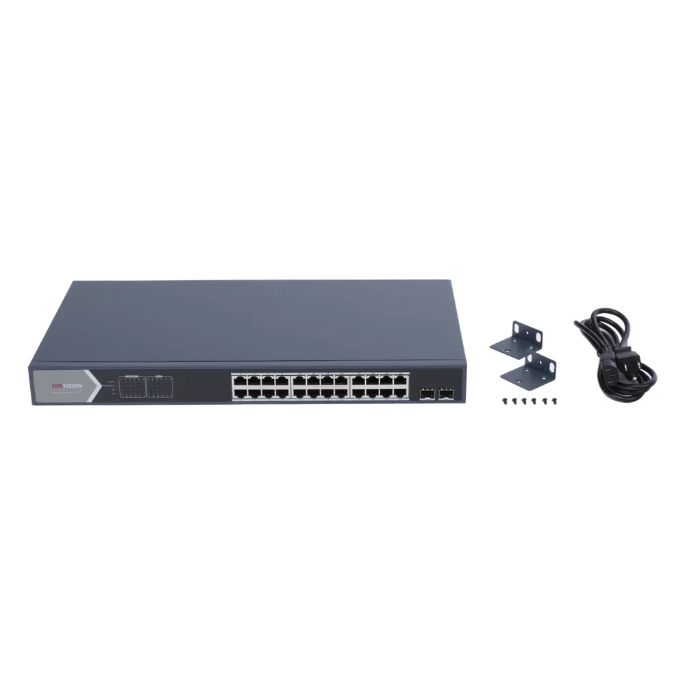 Switch Gigabit PoE+ / Administrable / 24 Puertos 1000 Mbps PoE+ / 2 Puertos SFP / Configuración Remota desde Hik-PartnerPro / PoE Extendido 250 Metros / 370 Watts – vista 4
