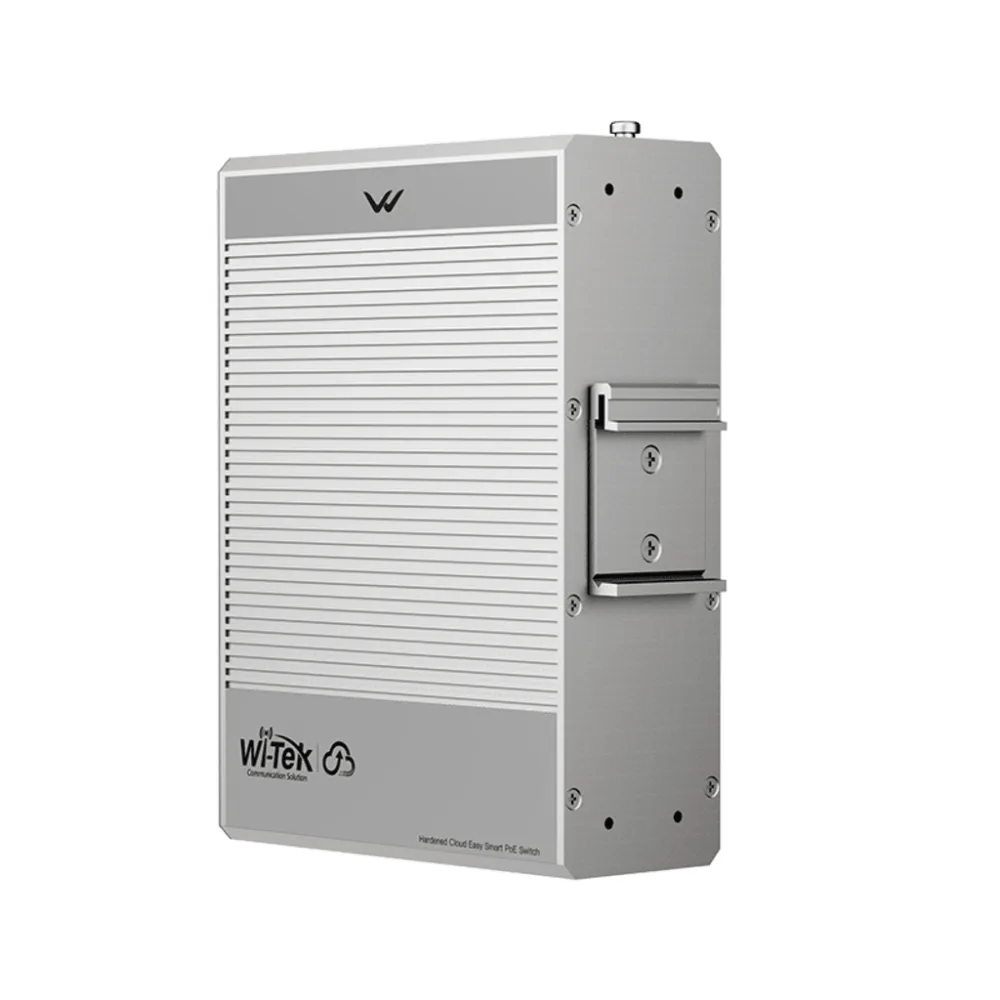 Switch Industrial PoE / 4 Puertos Gigabit PoE++ (802.3bt) / 1 Puerto Gigabit + 1 SFP / Alimentación DC 12-57V / Fanless / DIN-Rail / -30°C a 65°C / 55W-300W Budget PoE – vista 4