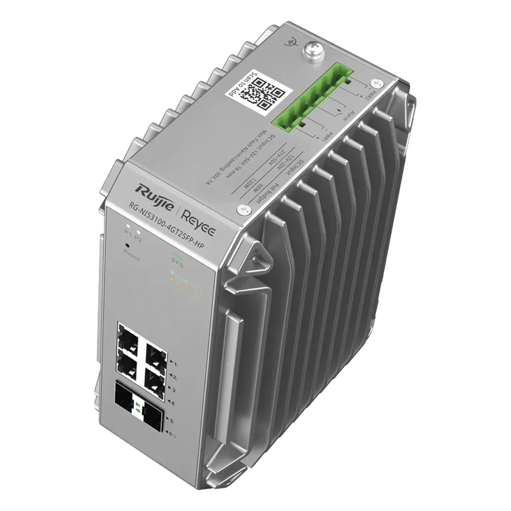 Switch Industrial PoE hasta , Ideal para temperaturas Extremas y protección contra descargas, 4 Puertos Gigabit PoE 802.3 af/at, 2 puertos SFP Administrable Cloud – vista 5