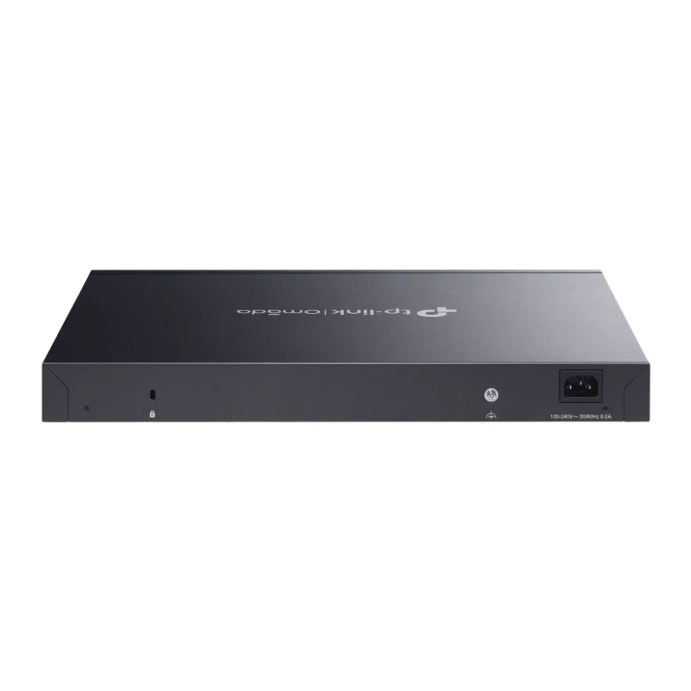Switch L2+ Gestionado Omada / 24 Puertos Gigabit RJ45 + 4 Puertos 10G SFP+ / 16 Puertos PoE+ (30W) + 8 Puertos PoE++ (90W) / 128 Gbps Capacidad / 95.23 Mpps Forwarding / 500W PoE Budget / SDN Cloud Management – vista 2
