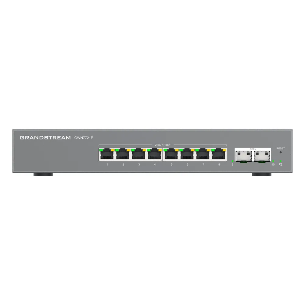 Switch L2 Lite Administrable de 10 Puertos / 8 Puertos Ethernet 2.5 Gigabits / 2 Puertos SFP+ 10 Gigabits / PoE+ 802.3af/at / VLAN 802.1Q / QoS / IGMP Snooping / Montaje en Escritorio o Pared – vista 4