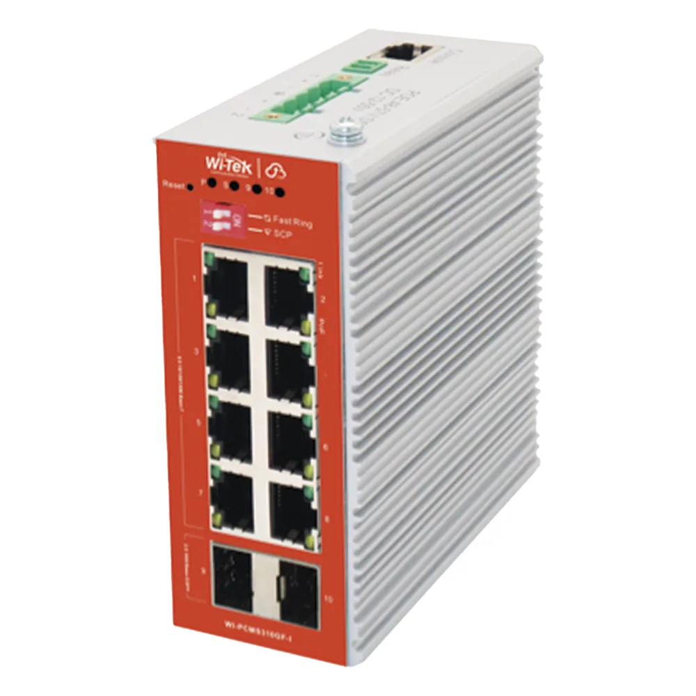 Switch L2+ PoE Industrial / Administración Cloud-Web-CLI / 8 Puertos PoE af/at 100/1000 Mbps / 2 Puertos SFP Gigabit / Presupuesto PoE 120 W / Protocolo ERPS (redundancia enlaces) – vista 2