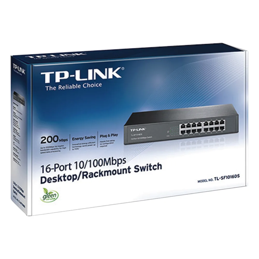 Switch no administrable de 16 puertos 10/100 Mbps de escritorio y para montaje en rack – vista 3