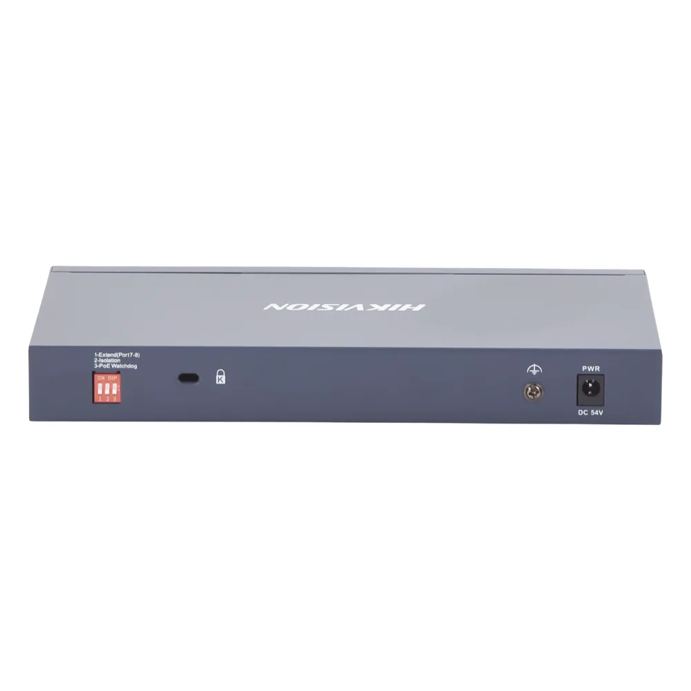 Switch PoE+ / No Administrable / 7 Puertos 1000 Mbps 802.3 af/at (30 W) / 2 Puertos 1000 Mbps Hi-PoE (90 W) / 1 Puertos 1000 Mbps Uplink / 1 Puerto SFP / Modo Extendido hasta 300 Metros / 110 Watts – vista 4