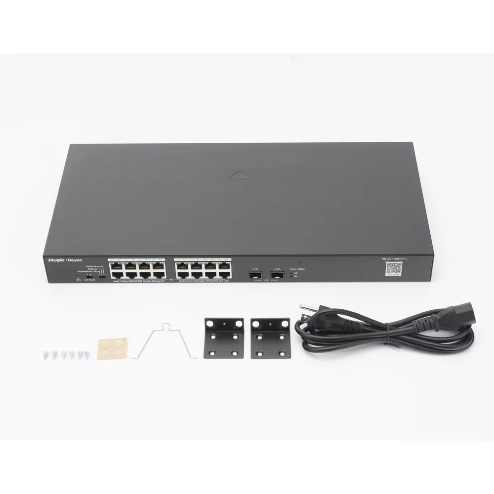 Switch PoE+ No Administrable, Hasta 247 Watts, con 16 Puertos Gigabit PoE+ y 2 Uplinks SFP 1G, Visible en la Topología – vista 2