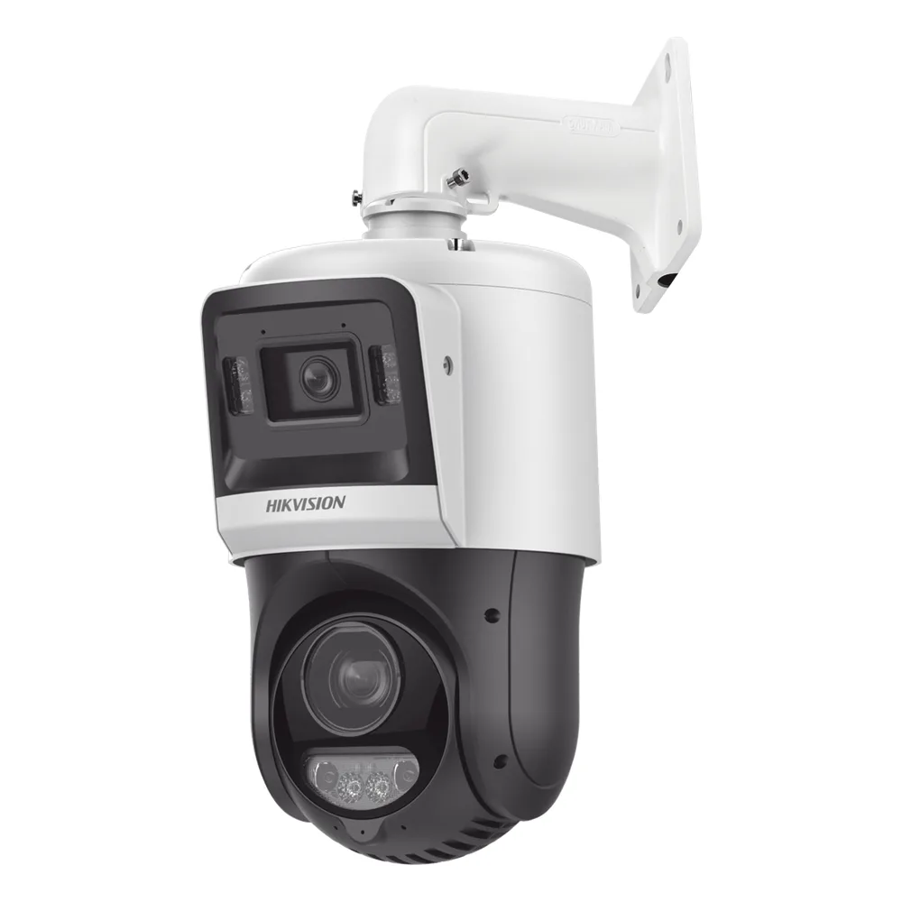 [TandemVu] PTZ IP 4 Megapixel + Cámara Fija 4 Megapixel / 25X Zoom / 100 mts IR + 30 mts Luz Blanca / IP67 / ACUSENSE / PoE+ / 2 Micrófonos Integrados y Bocina / Alerta Audible y Luz Estroboscopica / Alarmas I/O / DARKFIGHTER / Micro SD