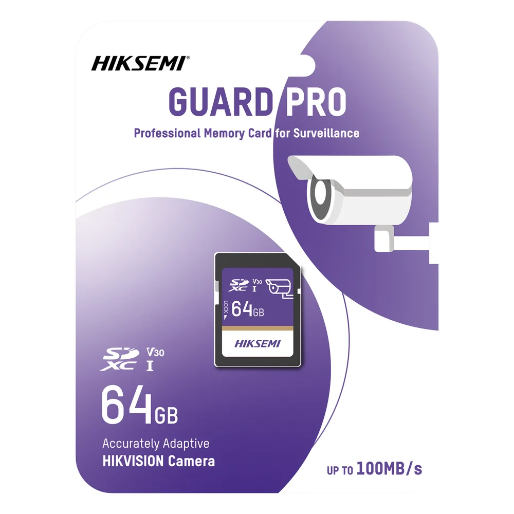 Tarjeta SD GuardPro P10 / 64 GB / 100 MB/s Lectura / 90 MB/s Escritura / Clase 10 U3 V30 / 3D TLC NAND / Especializada Para Videovigilancia 24/7 – vista 2