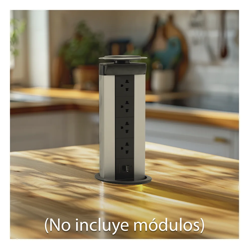 Teleblock Simon K45 para Voz, Datos, Multimedia o Contactos Eléctricos / Capacidad para 5 Módulos K45 / Apertura Automática con Tapa Abatible / Instalación en Mobiliario de Oficina o Comercial / (KTLE205CY) – vista 3