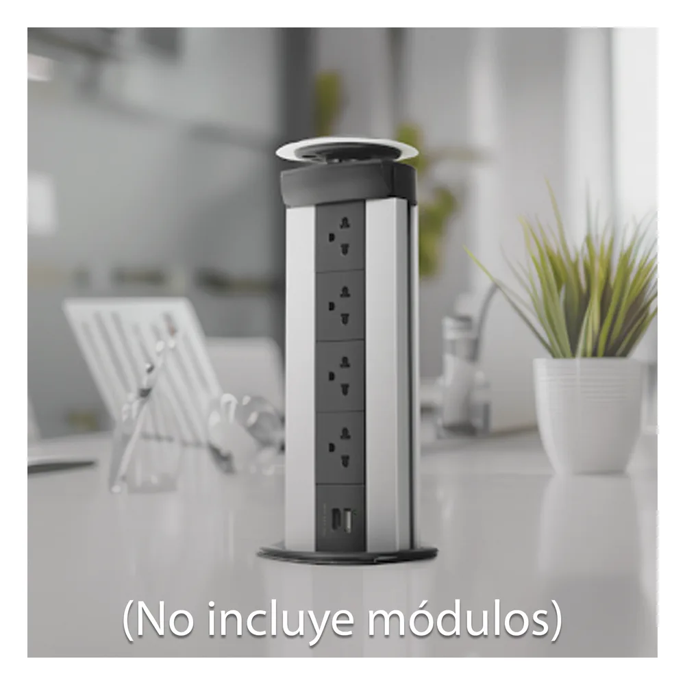 Teleblock Simon K45 para Voz, Datos, Multimedia o Contactos Eléctricos / Capacidad para 5 Módulos K45 / Apertura Automática con Tapa Abatible / Instalación en Mobiliario de Oficina o Comercial / (KTLE205CY) – vista 4