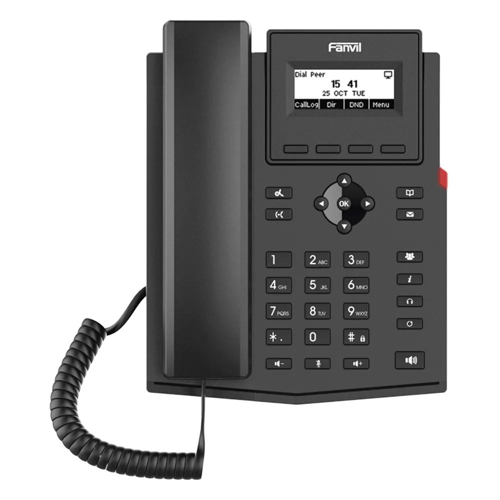 Teléfono IP / 2 Líneas SIP / Pantalla LCD 2.3" 132x64 / Audio HD G.722 y Opus / Conferencia 6 Vías / PoE 802.3af / Puertos Ethernet Duales Gigabit / Soporte EHS