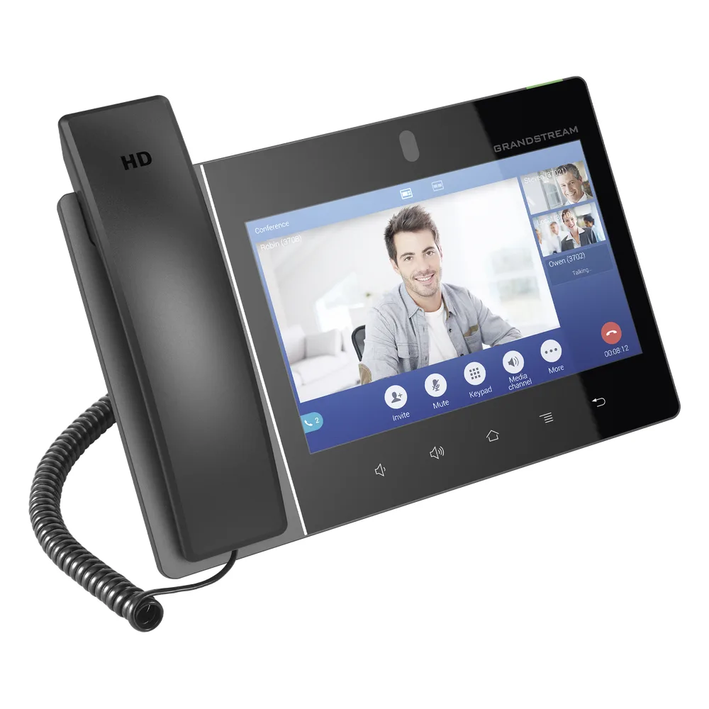 Teléfono IP Android 11, 16 líneas SIP con 16 cuentas, pantalla táctil  8", puertos Gigabit, Wi-Fi, Bluetooth, PoE, codec Opus, IPV4/IPV6 con gestión en la nube GDMS – vista 3