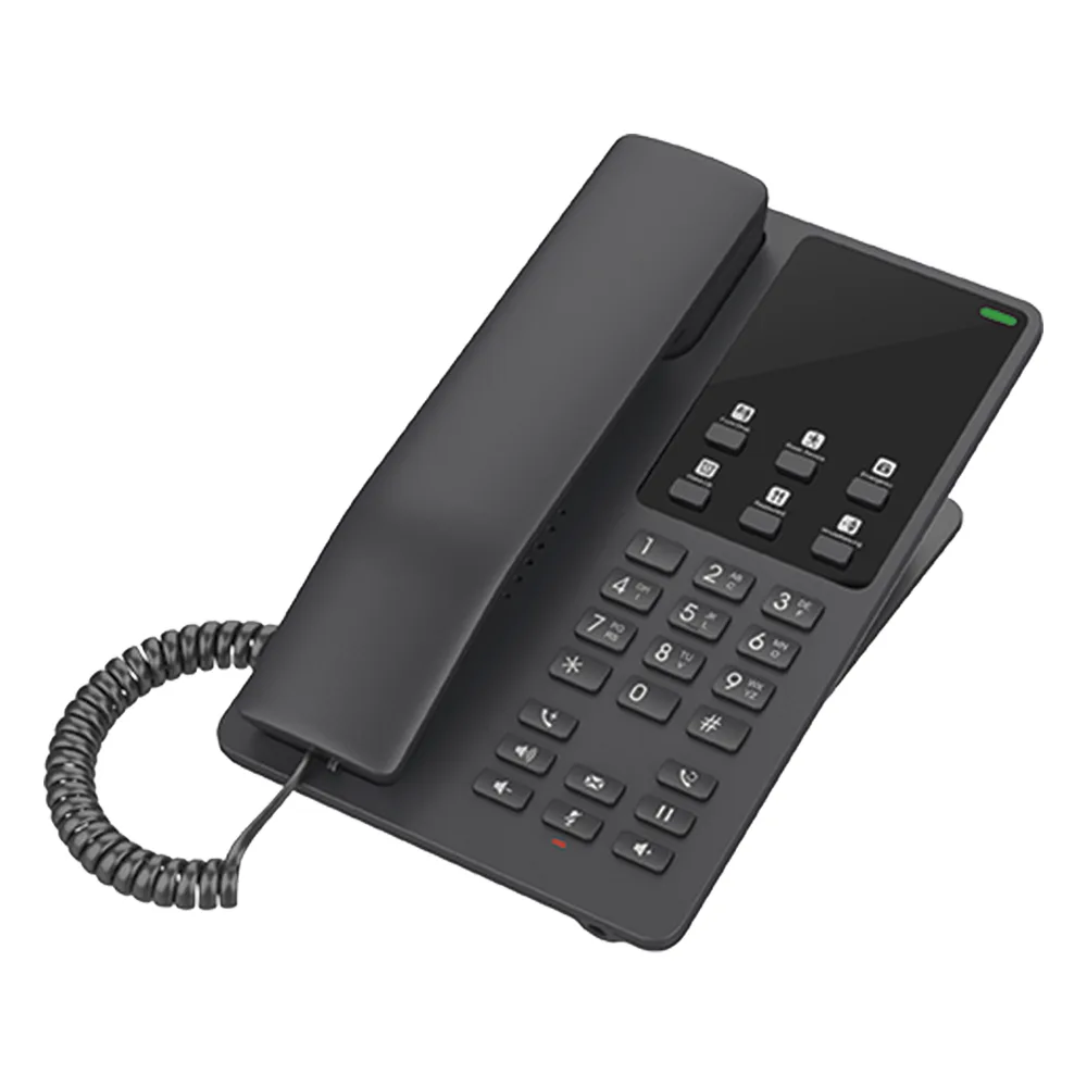 Teléfono IP Hotelero, 2 líneas SIP con 2 cuentas, codec Opus, IPV4/IPV6, color negro, con gestión en la nube GDMS – vista 2