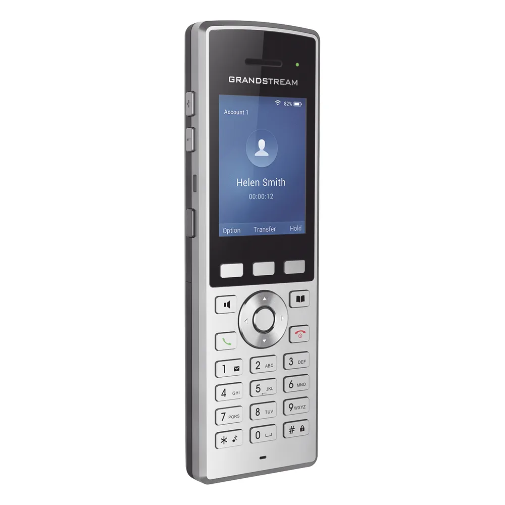 Teléfono WiFi portátil empresarial con 2 lineas y cuentas SIP, Bluetooth y botón Push-to-talk – vista 3