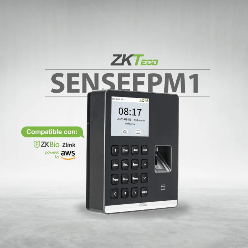 Terminal Biométrica de Asistencia / Huella Digital y RFID / 500 Usuarios / Pantalla 2.8" / WiFi / ZKBio Zlink / USB