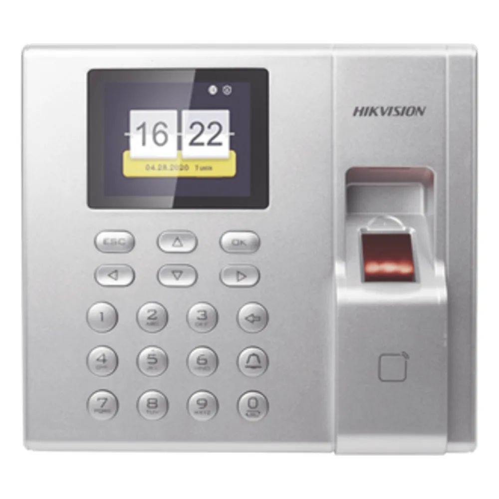 Terminal de Control de Acceso y Asistencia / Huella y Tarjetas EM / 1,000 Usuarios / Hik-Connect P2P / Pantalla LCD 2.4" / iVMS-4200