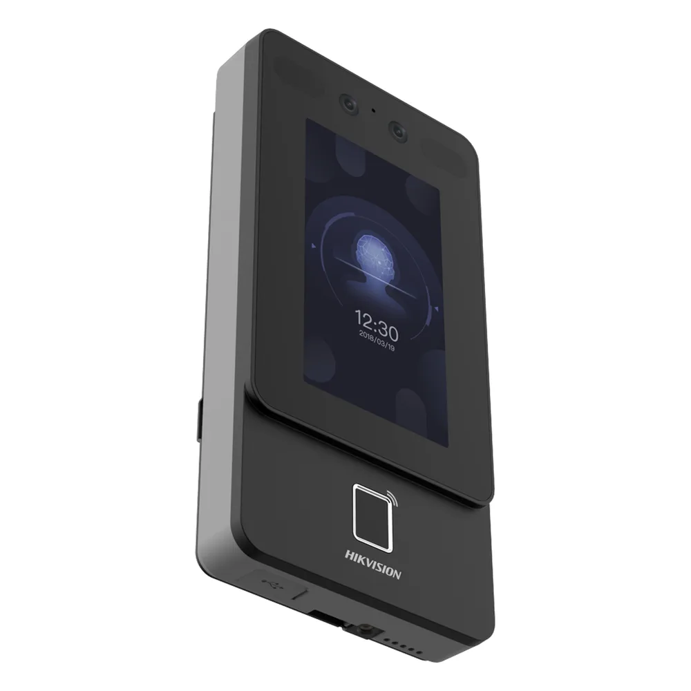 Terminal Min Moe de Reconocimiento Facial / Lector PROX EM 125 kHz / Cámara 2 MP con HIK-IA / Pantalla Táctil 4.3" / PoE y WiFi / Exterior IP65 / 1,500 Rostros / 3,000 Huellas / SIP Estándar – vista 2
