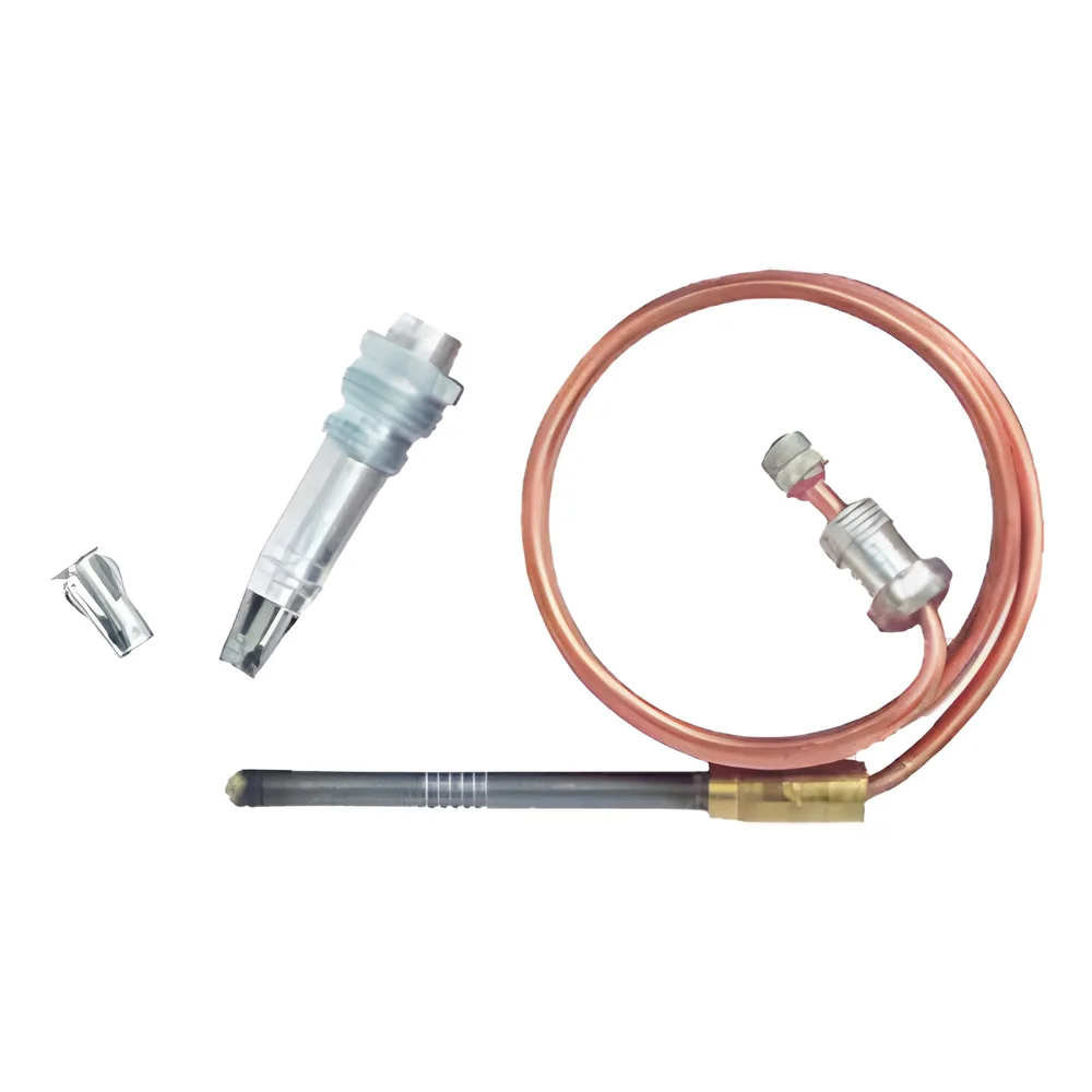 Termopar para sistema de piloto permanente en calefacción a gas, cable de 1.2 m y salida de 30 mV, con adaptador y clip de instalación rápida