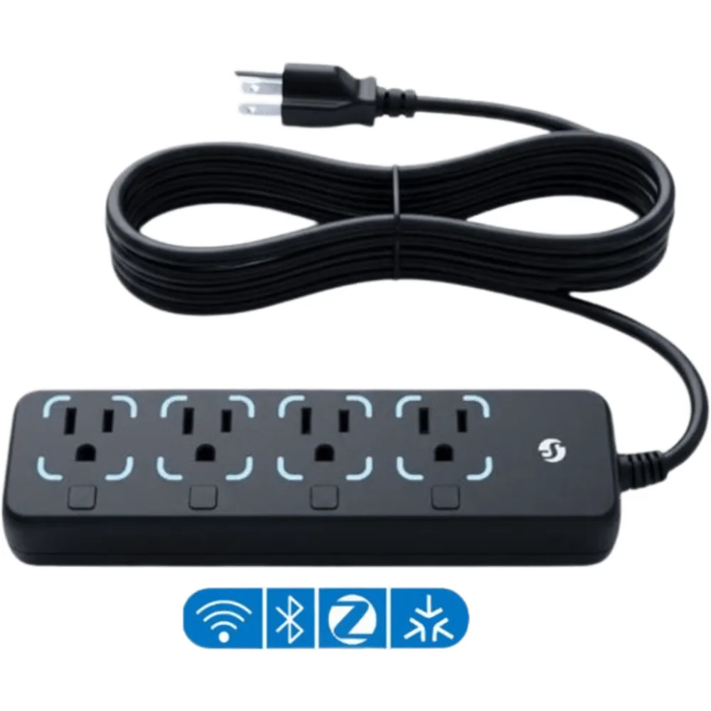Toma multiple Inteligente / 4 Tomas / Wi-Fi Bluetooth Zigbee / Medición Individual / Protección Sobrecalentamiento / 3680 W Máx / 12 A por Toma / IP20