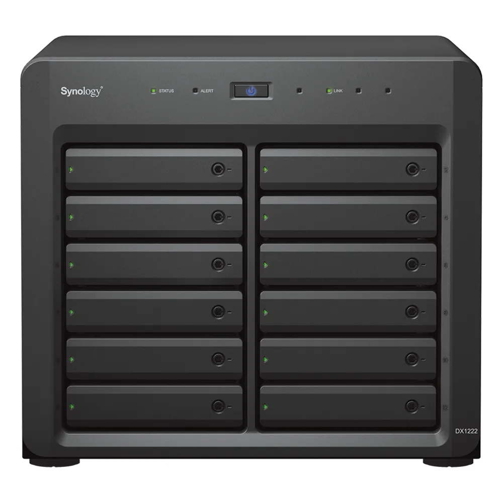 Unidad de Expansión Synology DX1222 | 12 Bahías para HDD/SSD SATA 3.5" o 2.5" | Intercambio en Caliente | Puerto Mini-SAS HD | Garantía de 5 Años. – vista 2