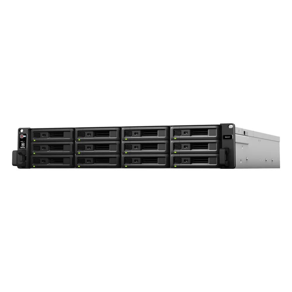 Unidad de Expansión Synology RX1217/RX1217RP | 12 Bahías de Disco | Compatible con SATA 3.5” y 2.5” | Expansión de Volumen en Línea | Fuentes de Alimentación Redundantes (RX1217RP) | Administración con